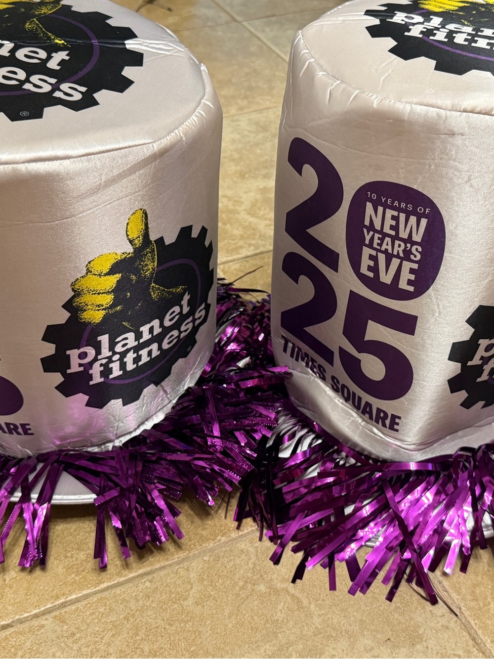 2 Silver & Purple New Year's Eve Party Hat
